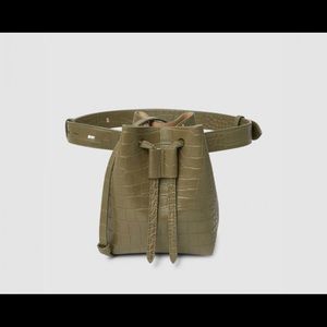 NANUSHKA Green Minee Croc-Effect Vegan Leather Belt Bag One Size
